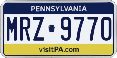 PA license plate MRZ9770