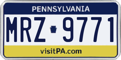PA license plate MRZ9771
