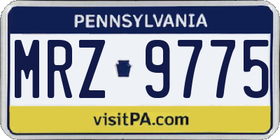PA license plate MRZ9775