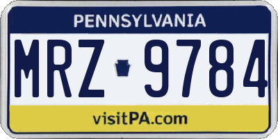 PA license plate MRZ9784