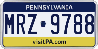 PA license plate MRZ9788