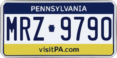 PA license plate MRZ9790