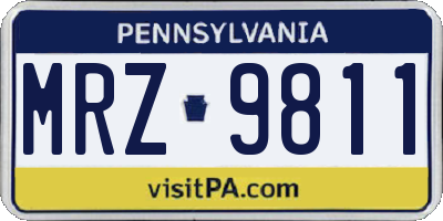 PA license plate MRZ9811