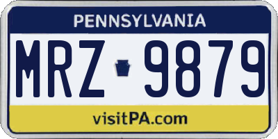PA license plate MRZ9879