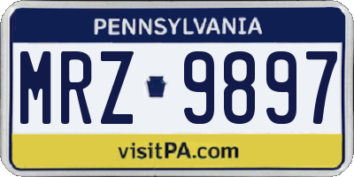 PA license plate MRZ9897
