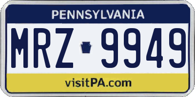 PA license plate MRZ9949