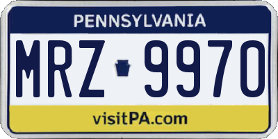 PA license plate MRZ9970