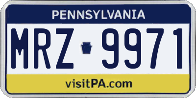 PA license plate MRZ9971