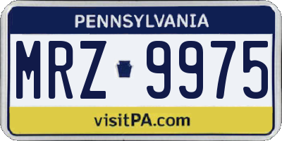 PA license plate MRZ9975