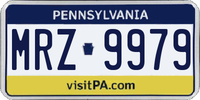 PA license plate MRZ9979