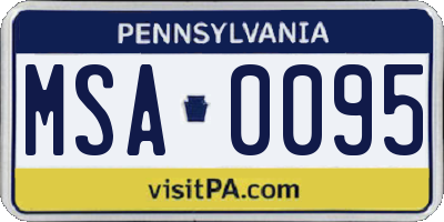 PA license plate MSA0095