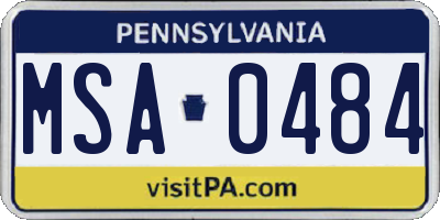 PA license plate MSA0484