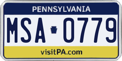 PA license plate MSA0779