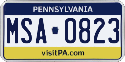 PA license plate MSA0823