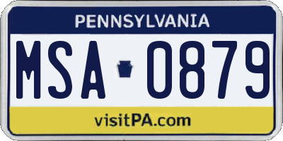 PA license plate MSA0879