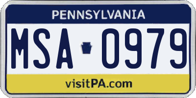 PA license plate MSA0979