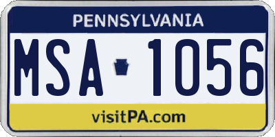 PA license plate MSA1056