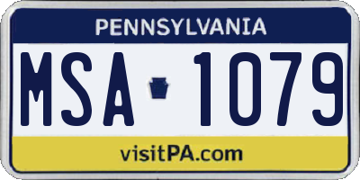PA license plate MSA1079