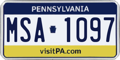 PA license plate MSA1097