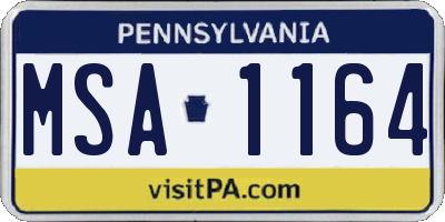 PA license plate MSA1164