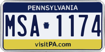 PA license plate MSA1174