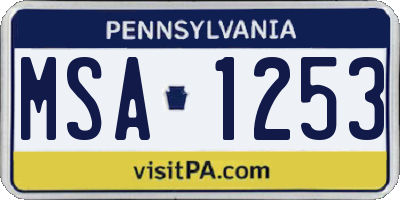 PA license plate MSA1253