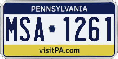 PA license plate MSA1261