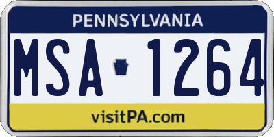 PA license plate MSA1264