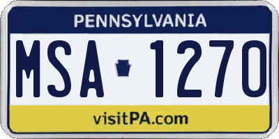 PA license plate MSA1270