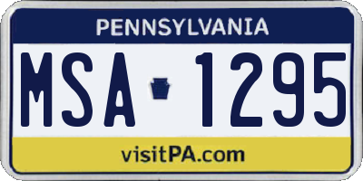 PA license plate MSA1295