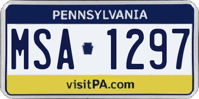 PA license plate MSA1297