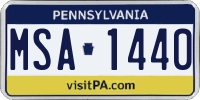 PA license plate MSA1440