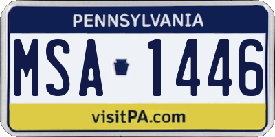 PA license plate MSA1446