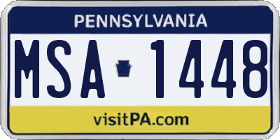 PA license plate MSA1448