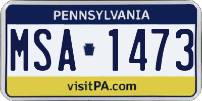 PA license plate MSA1473