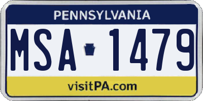PA license plate MSA1479