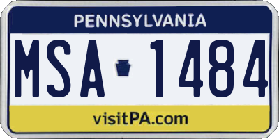 PA license plate MSA1484