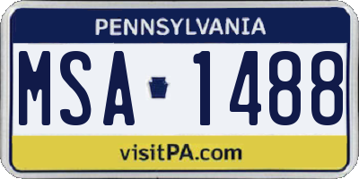 PA license plate MSA1488