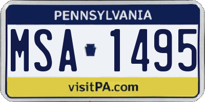 PA license plate MSA1495
