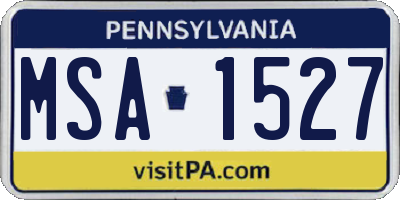 PA license plate MSA1527