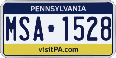 PA license plate MSA1528