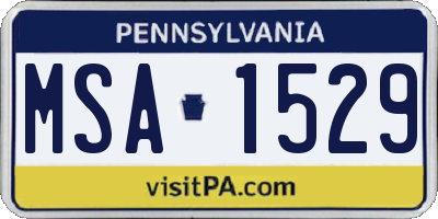 PA license plate MSA1529