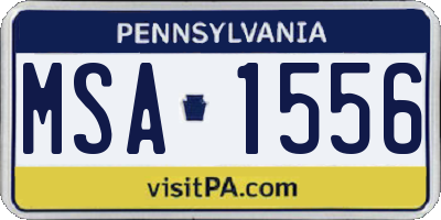 PA license plate MSA1556