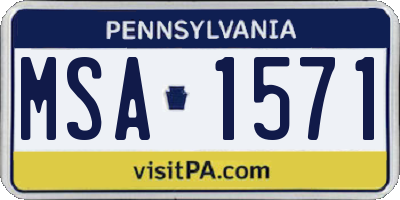 PA license plate MSA1571