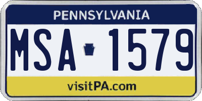 PA license plate MSA1579
