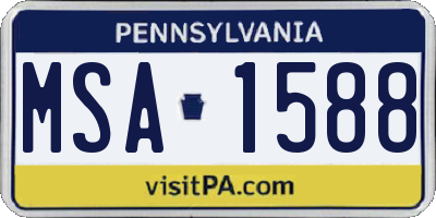 PA license plate MSA1588