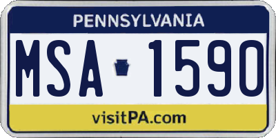 PA license plate MSA1590
