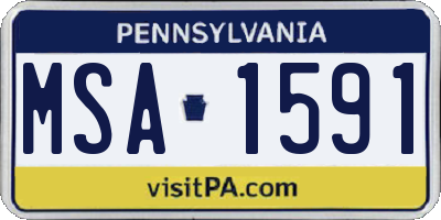 PA license plate MSA1591