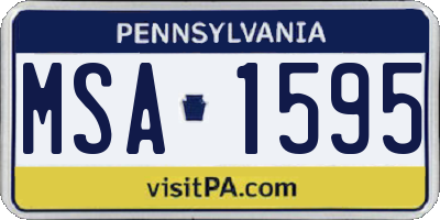 PA license plate MSA1595