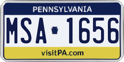 PA license plate MSA1656